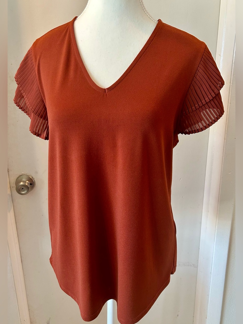 Adrianna Pappell Pleated Sleeve Blouse